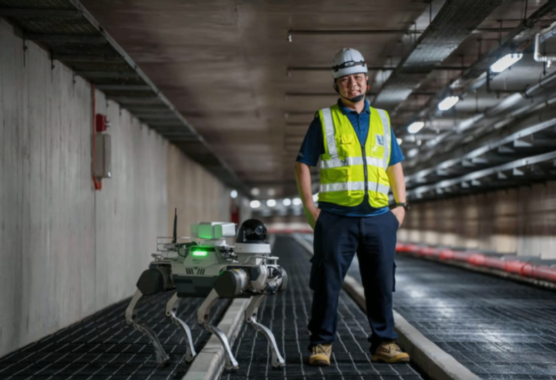 Quadruped robot performing tunnel infrastructure inspection